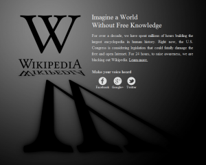 Wikipedia Black-Out gegen Sopa (Heise)