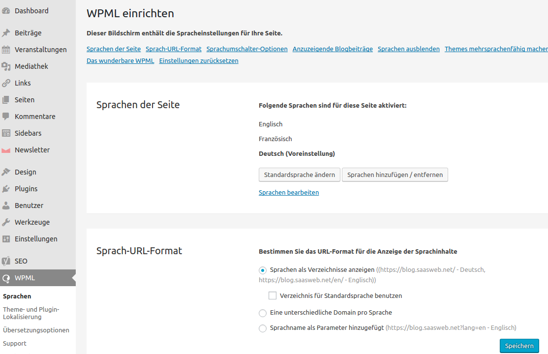 WPML Einrichtung