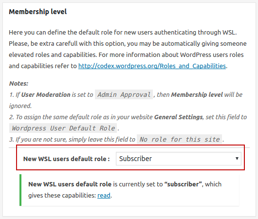 WordPress Social Login - Membership Level