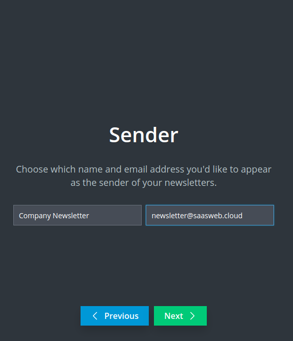 Newsletter Plugin – Wizard Step 1 Newsletter Plugin - Wizard Step 1
