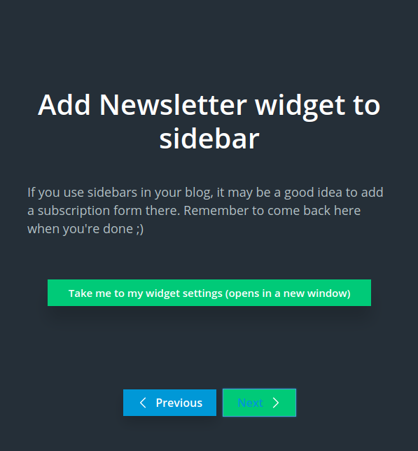 Newsletter Plugin – Last Step