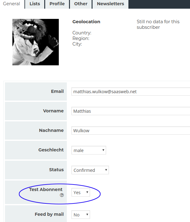 Newsletter Plugin - Subscriber details